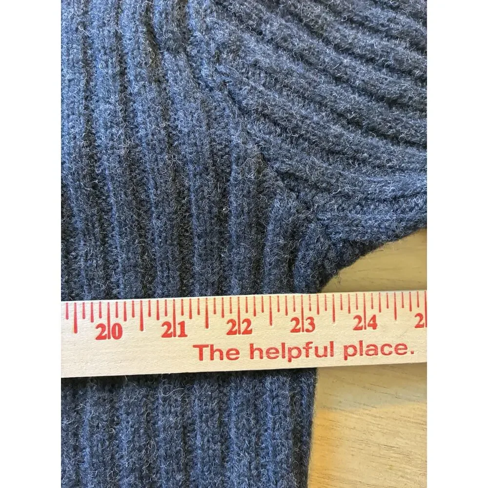 VTG 90s Eddie Bauer Henley Wool Sweater Fisherman Collared Ribbed Chunky Mens M